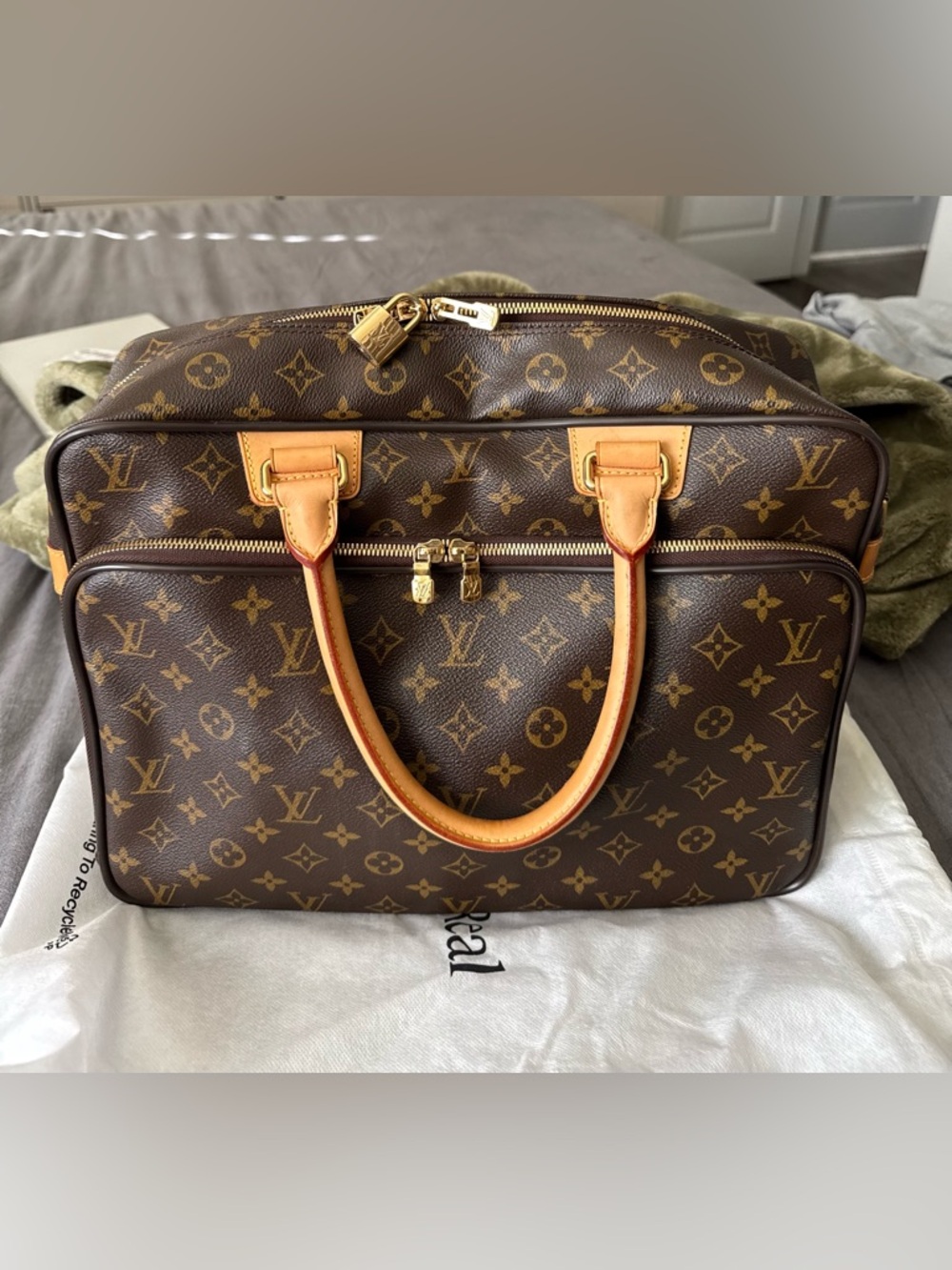 Louis Vuitton Monogram Canvas Briefcase in Brown and Tan *Fits up to 15'' Laptop